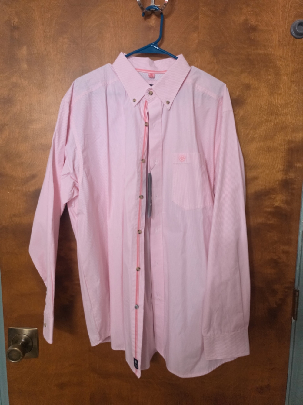 Ariat Pro Series Light Pink Long-Sleeve Button-Down Dress Shirt